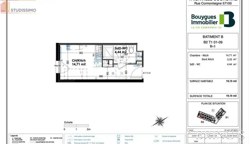 Studio 19m² Thionville - 1 pièce - Photo 2