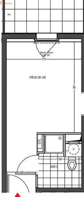 Studio 19m² Thionville 57100 - Étage 2/3, DPE C - Photo 1