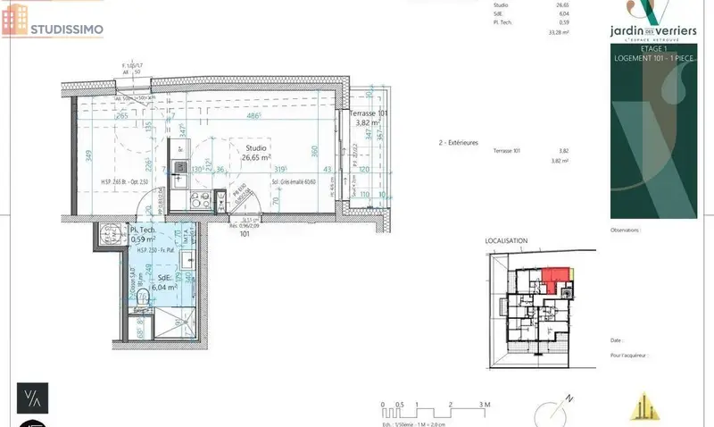Studio 33m² Metz - 1er étage - Photo 7