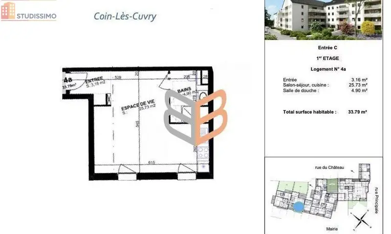 Studio 34m² Coin-lès-Cuvry - Bilan énergétique B - Photo 1