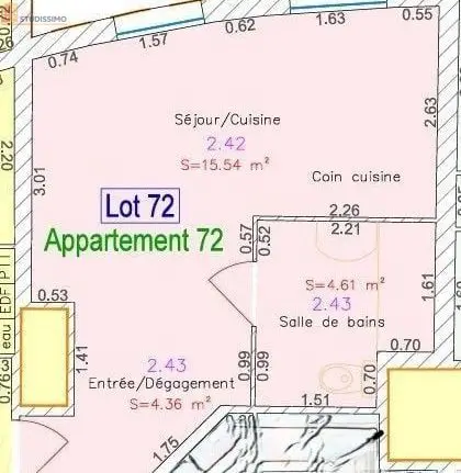 Studio 24m² Beauvais - DPE D - Photo 1