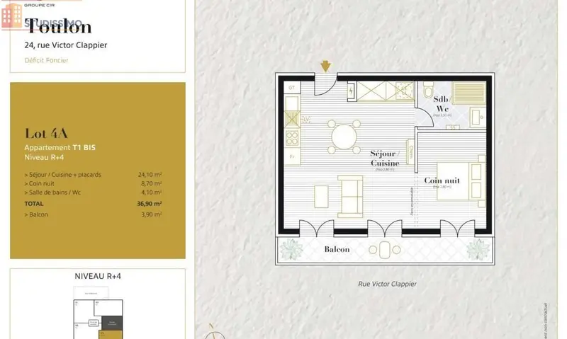 Studio 36m² Toulon 83000 - Photo 1