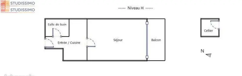 Studio 23m² Bagnères-de-Bigorre - étage élevé, DPE E - Photo 1