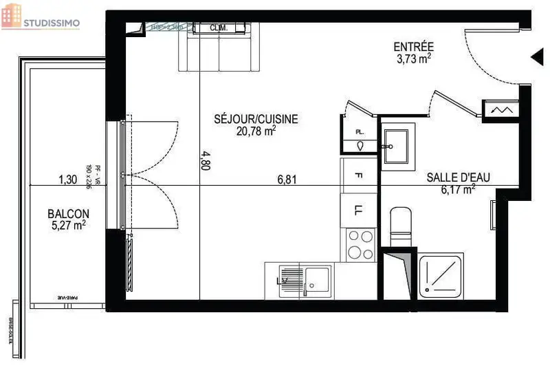 Studio 30m² Monteux - DPE B, 4e étage - Photo 2