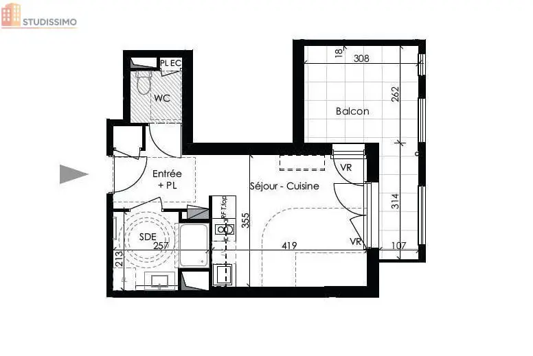 Studio 27m² Le Pontet - DPE B, 1er étage - Photo 7