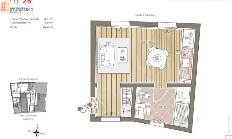 Studio 26m² Avignon - Aucun caractère mentionné - Photo 2