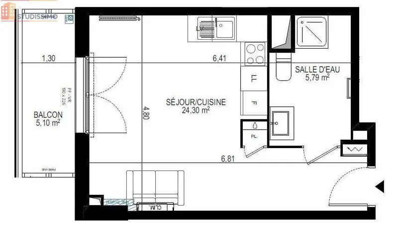 Studio 30m² Monteux - DPE B, 3e étage - Photo 4