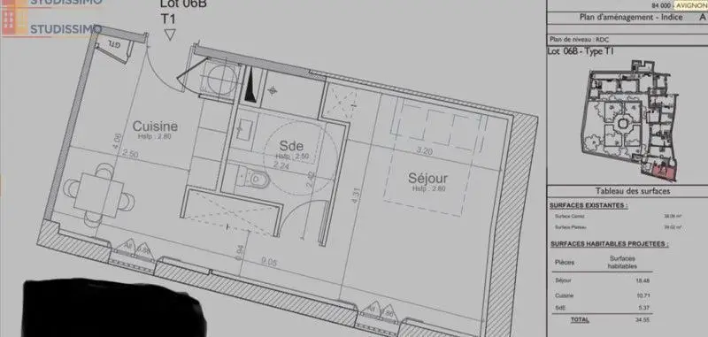 Studio 38m² Avignon centre - Rénové, jardin intérieur - Photo 2