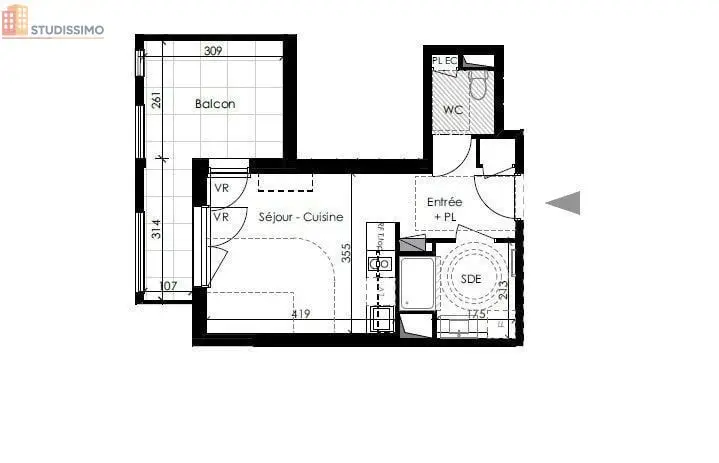 Studio 27m² Le Pontet - DPE B - Photo 8