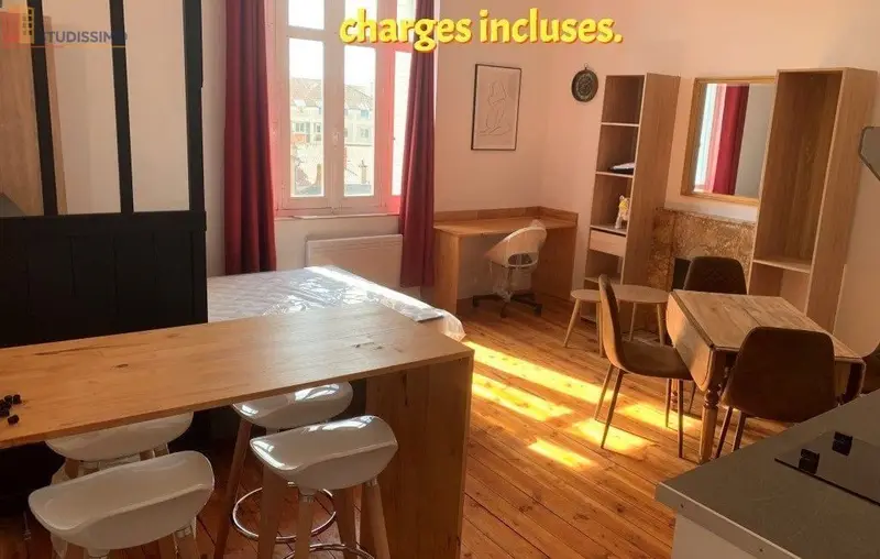 Studio meublé 21m² Poitiers centre - Meublé, charges incl. - Photo 5