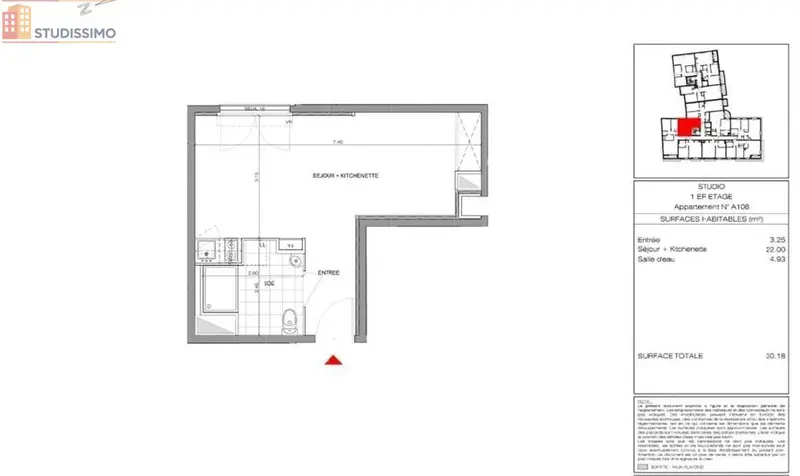 Studio 30m² Colombes - DPE C - Photo 1
