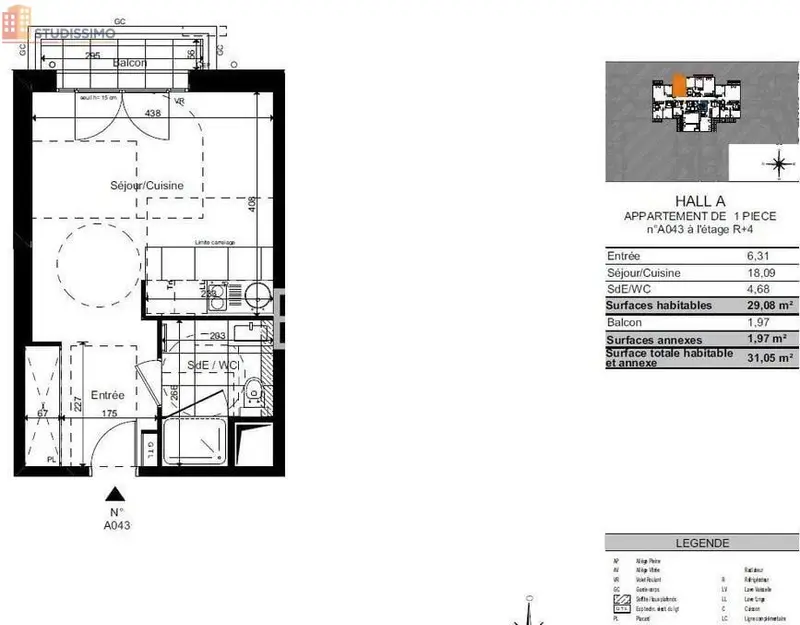 Studio 29m² Courbevoie 92400 - Photo 11