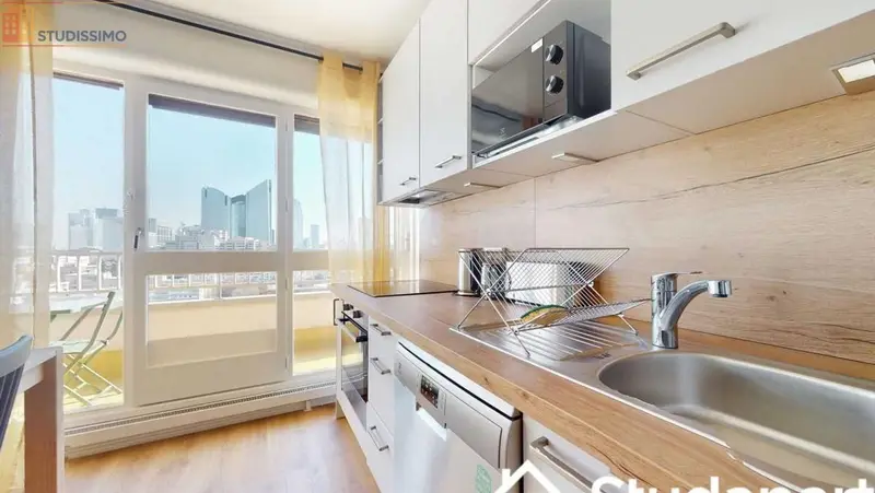 Studio 9m² Nanterre - Meublé, étage élevé - Photo 1