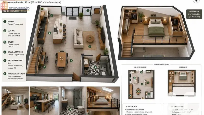 Studio 66m² Pouzauges - Lumineux, DPE B - Photo 8